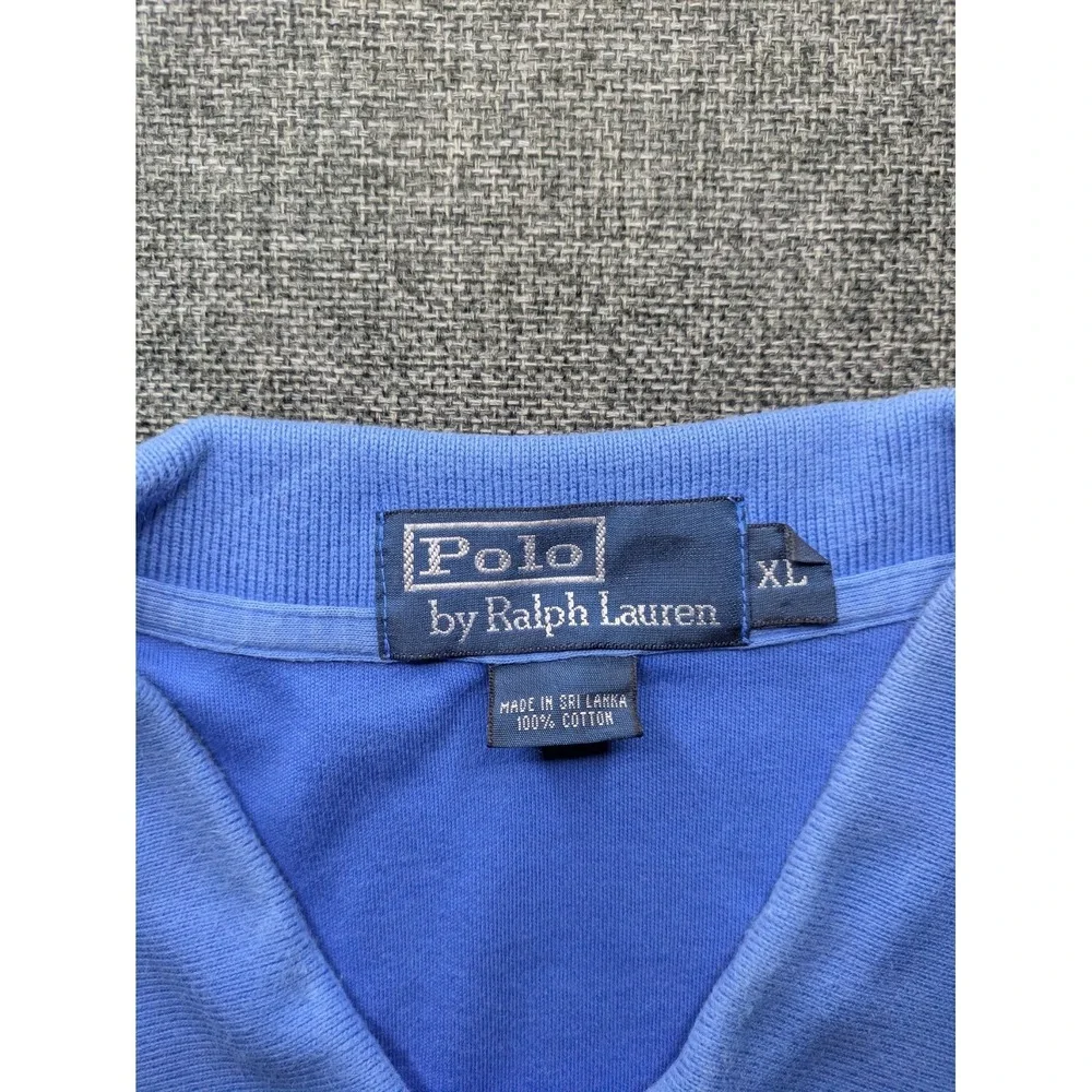 Polo Ralph Lauren Mens Polo Shirt Performance Blue Embroidered Yellow Pony Logo